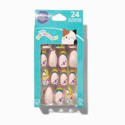Squishmallowsâ„¢ Claire's Exclusive Rainbow Stiletto Press On Faux Nail Set - 24 Pack