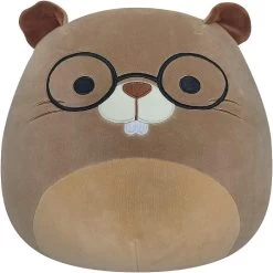 Squishmallows 14-Inch Brown Beaver With Tan Belly And Glasses Plush - Add Chip To Your Squad - Official Kellytoy Plush